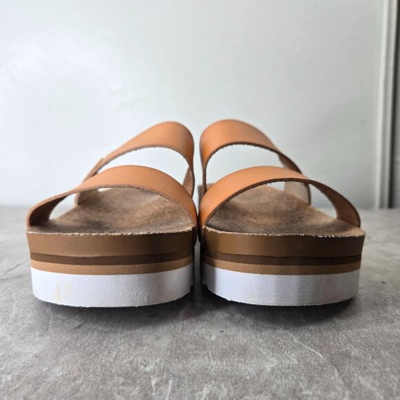Reef Vista Hi Platform Sandals Brown Open Toe Arch Support Chunky Slides Size 10 - Picture 3 of 11